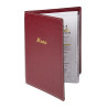 Protective Menu in Burgundy Faux Leather A4 - Olympia - Fourniresto