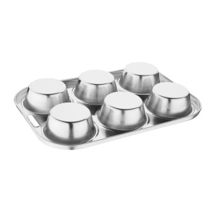 Plaque De 6 Moules À Muffins Profonds en Inox - Vogue