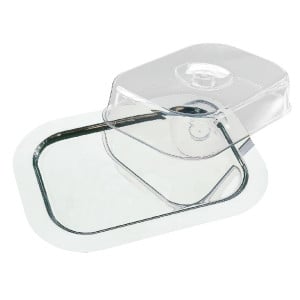 Plateau Rectangulaire En Inox Et Couvercle Transparent - APS - Fourniresto