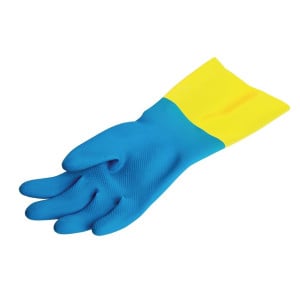 Waterproof Light Chemical Protection Gloves Blue and Yellow Mapa 405 - Size M - Mapa