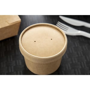 Couvercles pour Bols À Soupe Kraft Micro-Ondables Recyclables 225ml et 350ml - Lot de 500 - Colpac