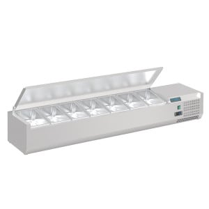 Saladette zum Aufstellen mit Deckel Serie G - 7 x GN 1/4 - Polar