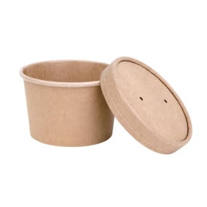 Couvercles en Papier Pour Pots À Soupe - Ø 100 mm - Lot de 500 - Fiesta Green