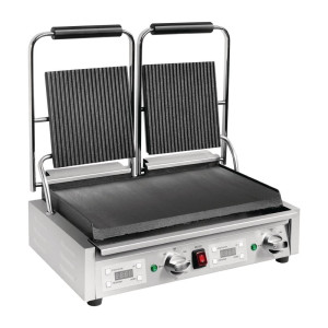 Kontaktgrill Doppelt Gerillt/Glatt-230V - Buffalo