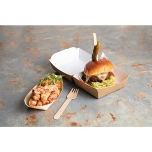 Compostable Standard Kraft Burger Boxes - L 108mm - Pack of 250 - Colpac