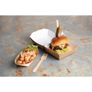 Kompostierbare Standard-Burgerboxen aus Kraftpapier - B 108 mm - Packung mit 250 Stück - Colpac