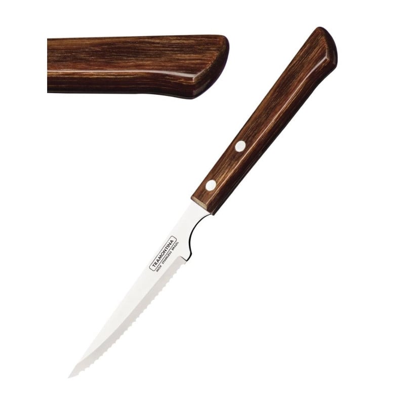 Tramontina Chuletero Steakmesser aus Edelstahl - Set mit 6 - FourniResto Tramontina Chuletero Steakmesser aus Edelstahl - Set mit 6 - FourniResto