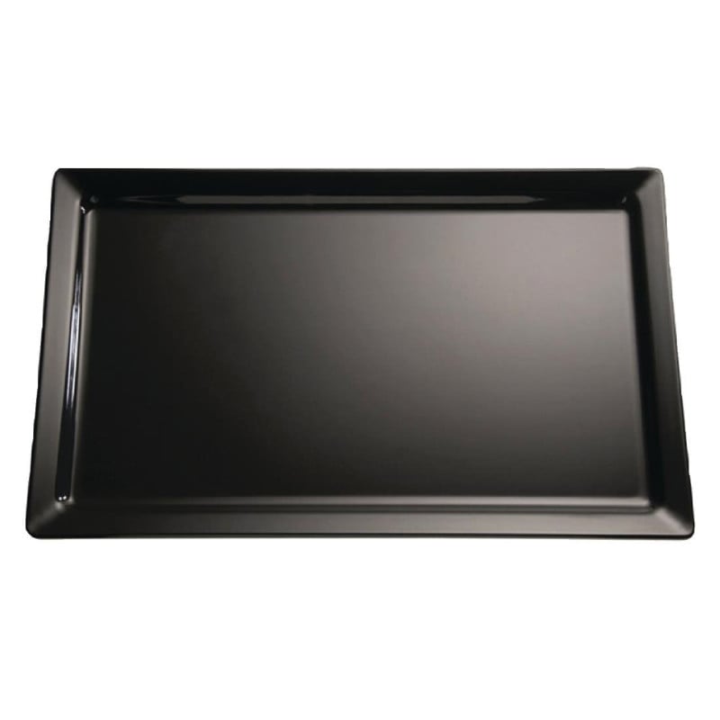 Black Pure Melamine GN1/2 Tray - APS - Fourniresto