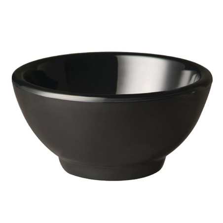 Round Bowl in Pure Black Melamine - Ø130mm - APS - Fourniresto