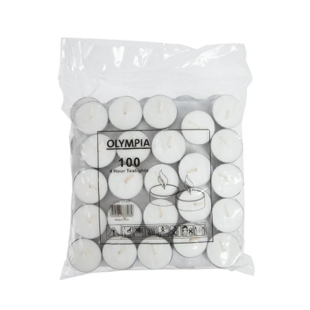 Tealights 4 Hours - Pack of 100 - Olympia - Fourniresto