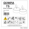 8 Hour Tealight Candles Ø 40 mm - Pack of 75 - Olympia