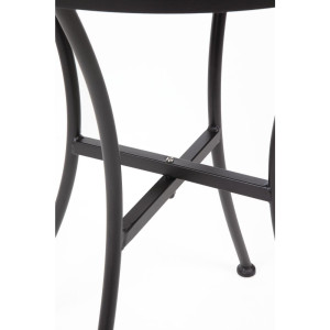 Round Perforated Steel Bistro Table - Black - 600mm - Bolero - Fourniresto