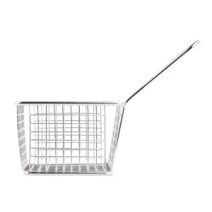 Large Square Presentation Basket With Long Stainless Steel Handle - Olympia - Fourniresto