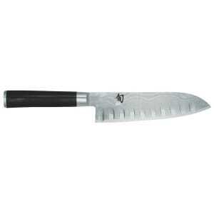 Santoku Messer mit Damaszener Kullenschliffklinge Shun 18 cm - Japanische Messer KAI