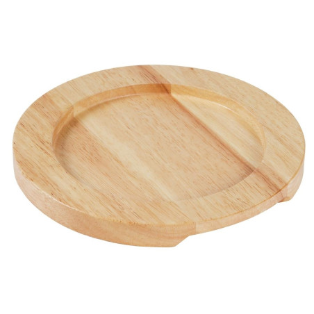 Support en bois clair pour plat rond en fonte avec oreilles - Ø210mm - Olympia - Fourniresto