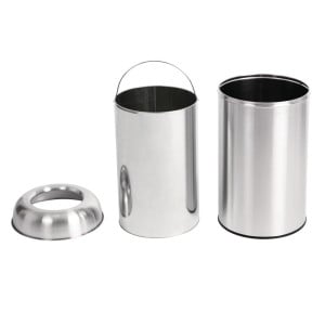 Stainless Steel Open Dome Bin - 40L - Bolero