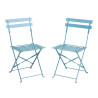 Chaises de terrasse en acier - bleu turquoise - Lot de 2 - Bolero - Fourniresto