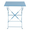 Square steel terrace table - turquoise blue - 600mm - Bolero - Fourniresto