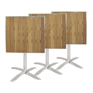 Square bistro table with tilting ash top - 600mm - Bolero - Fourniresto