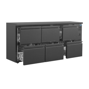 Hinterbar Serie U 6 Schubladen- 536L - Polar