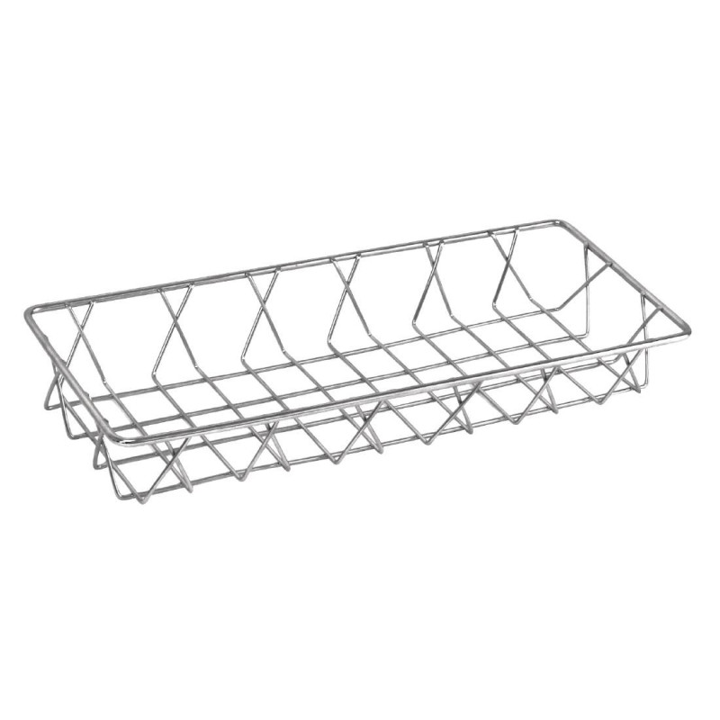 Stainless steel presentation basket 350 x 150 x 50mm - Olympia - Fourniresto