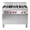 Six-burner stove with gas oven and closed cupboard 650 - Gastro M