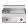 Electric griddle with half smooth half grooved plate - L 700 x W 650 mm - Gastro M - Fourniresto