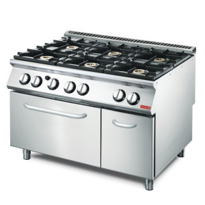 Fourneau 6 Feux et Four Gaz 700 - Gastro M