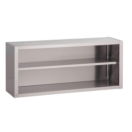 Wandschrank aus Edelstahl offen - B 1800 x T 400mm - Gastro M