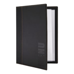 Contemporary A4 Black Menu Cover - Securit - Fourniresto