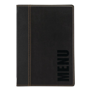 Contemporary A5 Black Menu Cover - Securit - Fourniresto