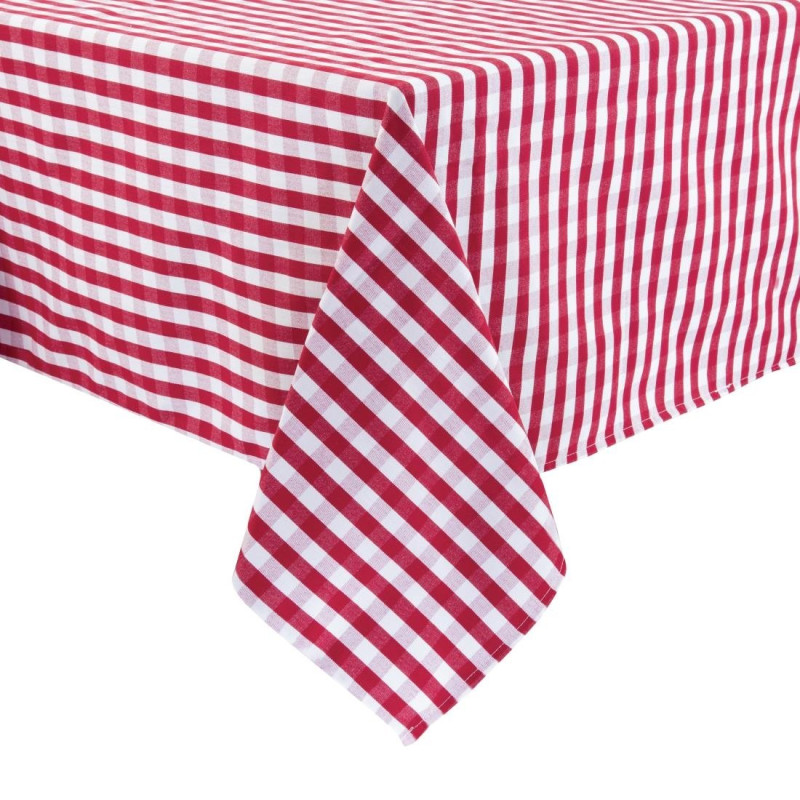 Rote karierte quadratische Tischdecke aus Polyester 1780 x 1780mm - Mitre Essentials - Fourniresto Rote karierte quadratische Tischdecke aus Polyester 1780 x 1780mm - Mitre Essentials - Fourniresto