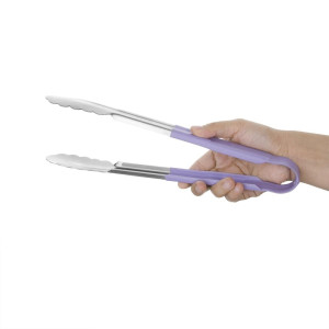 300mm purple serving tongs - Vogue - Fourniresto