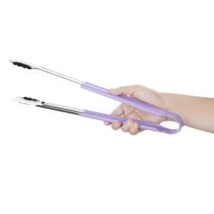 405mm purple serving tongs - Vogue - Fourniresto