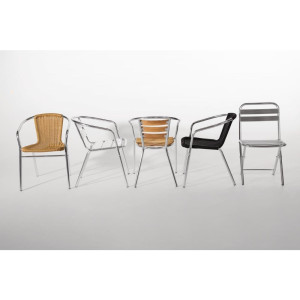 Stackable aluminum chairs - Set of 4 - Bolero - Fourniresto