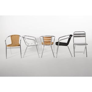 Fauteuils rotin et alu - Lot de 4 - Bolero - Fourniresto