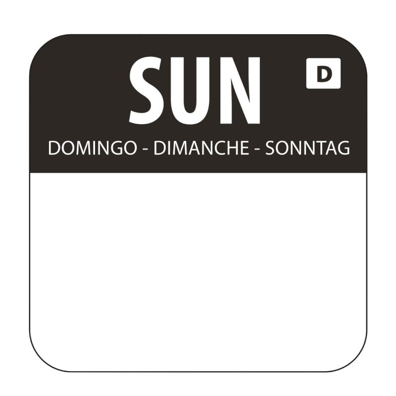 Lösliche Etiketten für Lebensmittel "Sonntag" - Schachtel mit 1000 - Vogue