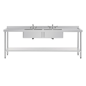 Edelstahlspüle - L 2400 x T 600 mm - Vogue