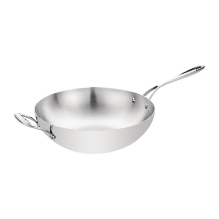 Triple Layer Flat Bottom Wok - Vogue - Fourniresto