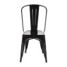 Stackable Steel Bistro Chairs - Black - Set of 4 - Bolero