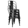 Stackable Steel Bistro Chairs - Black - Set of 4 - Bolero