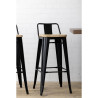 Hohe Hocker mit Rückenlehne und Sitz aus Holz – Schwarz - 4er-Set - Bolero