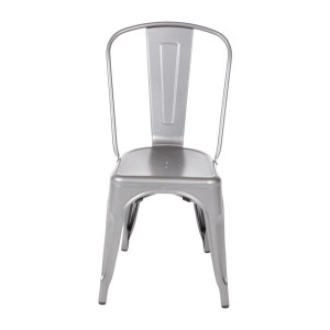 Chaises en Acier Gris Métallisé - Lot de 4 - Bolero