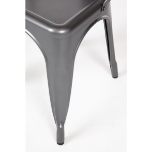 Metallic Grey Steel Chairs - Set of 4 - Bolero