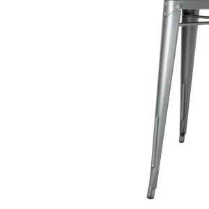 Square Table in Metallic Grey Steel - W 668 x D 668 mm - Bolero