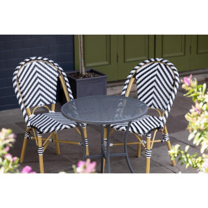 Chaise Style Parisien en Rotin Noir - Lot de 2 - Bolero