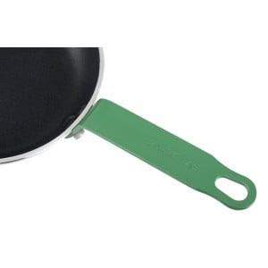 Non-stick Aluminium Frying Pan with Green Handle - Ø200mm Hygiplas: Professional cooking made easy!