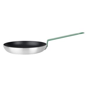 Poêle Aluminium Antiadhésive avec Manche Vert 280 mm - Hygiplas: Cuisson précise, Nettoyage facile