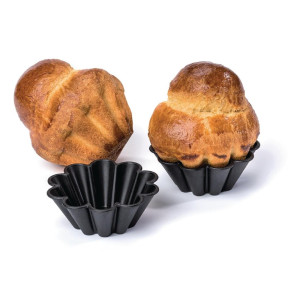 Muschelförmige Antihaft-Mini-Brioche-Formen 75 mm - 12er-Pack, Matfer Bourgeat