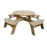 Picknicktisch aus rundem Holz 2000mm Rowlinson: Robust & Elegant